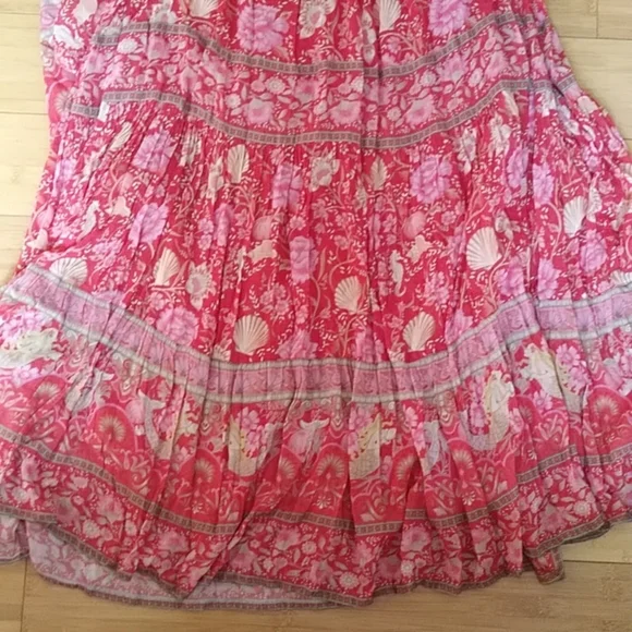 Spell Designs Exclusive Red Seashell Gown Maxi Dress M Free People Mermaid FP - Picture 15 of 16